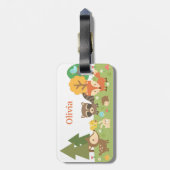 Cute Woodland Forest Animals en Creaters Bagagelabel (Achterkant verticaal)