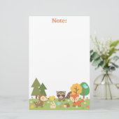 Cute Woodland Forest Animals en Creaters Briefpapier (Staand voorkant)