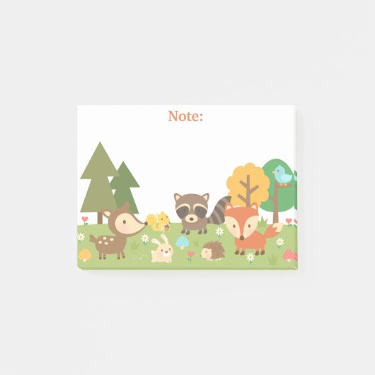 Cute Woodland Forest Animals en Creaters Post-it® Notes (Voorkant)