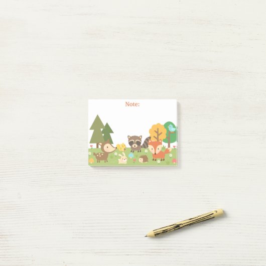 Cute Woodland Forest Animals en Creaters Post-it® Notes (Op bureau)