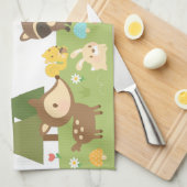 Cute Woodland Forest Animals en Creaters Theedoek (Quarter Fold)