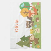 Cute Woodland Forest Animals en Creaters Theedoek (Verticaal)