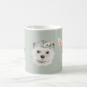 Cute Woodland Forest Animals Floral Waterverf Koffiemok (Center)