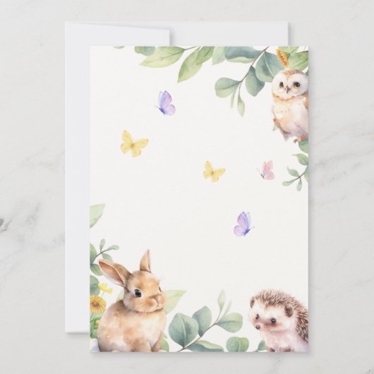 Cute Woodland Forest Animals Kaart (Achterkant)