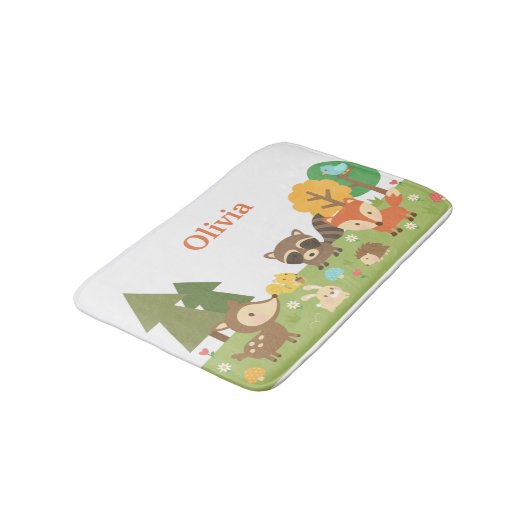 Cute Woodland Forest Animals Kinder Room Decor Badmat (Gekanteld)