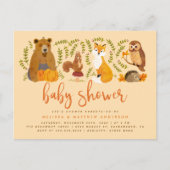 Cute Woodland Forest Animals Pumpkin Baby shower Uitnodiging Briefkaart (Voorkant)