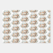 Cute Woodland Forest Animals Sage Greenery Inpakpapier Vel (Voorkant 3)