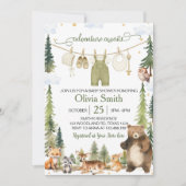 Cute Woodland Forest Dieren Baby Shower Kaart (Voorkant)