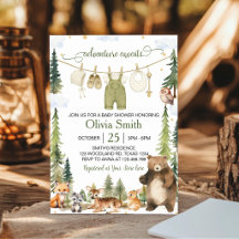 Cute Woodland Forest Dieren Baby Shower