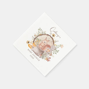Cute Woodland Forest Dieren Vrienden Baby Shower Servet