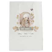 Cute Woodland Forest Floral Squirrel Baby shower Medium Cadeauzakje (Achterkant)