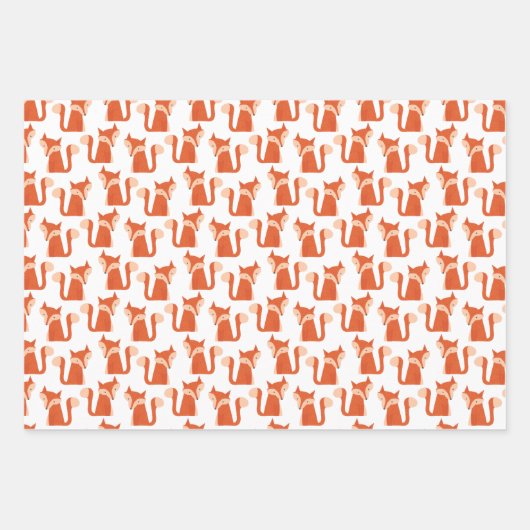 Cute Woodland Forest Fox Pattern Inpakpapier Vel (Voorkant 3)