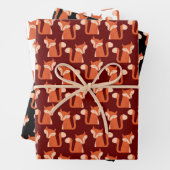 Cute Woodland Forest Fox Pattern Inpakpapier Vel (In situ)