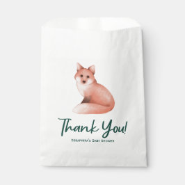 Cute Woodland Fox Baby shower Hartelijk dank Bedankzakje