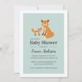 Cute Woodland Fox Baby shower Invitation - Boy Kaart (Voorkant)