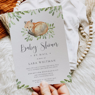 Cute Woodland Fox Baby shower per post Kaart