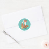 Cute Woodland Fox Birthday Dank je Sticker (Envelop)