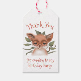 Cute Woodland Fox Birthday Party Dank je Cadeaulabel