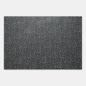 Cute Woodland Fox Black Kerstmis Inpakpapier Vel (Voorkant 3)