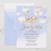 Cute Woodland Fox Blue Sky Baby shower per post Kaart (Voorkant / Achterkant)