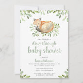 Cute Woodland Fox Drive Through Baby shower Kaart (Voorkant)