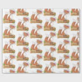 Cute Woodland Fox Happy Birthday Pattern Cadeaupapier (Vlak)
