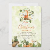 Cute Woodland Fox Kerstmis Brunch Waterverf Kaart (Voorkant)