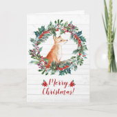 Cute Woodland Fox Kerstmis Kaart (Voorkant)