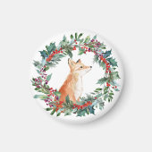 Cute Woodland Fox Kerstmis Magneet (Voorkant)