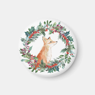 Cute Woodland Fox Kerstmis Magneet
