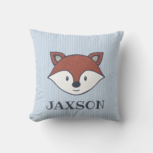 Cute Woodland Fox Name Pillow Kussen (Voorkant)