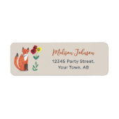 Cute Woodland Fox Neutraal Baby shower Label (Voorkant)