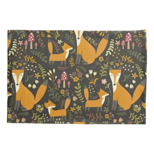 Cute Woodland Fox Pattern Bedroom of Nursery Kussensloop (Achterkant)