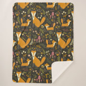 Cute Woodland Fox Pattern Bedroom of Nursery Sherpa Deken (Voorkant)