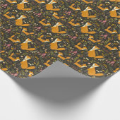 Cute Woodland Fox Pattern Cadeaupapier (Hoek)