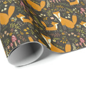 Cute Woodland Fox Pattern Cadeaupapier (Rol Hoek)