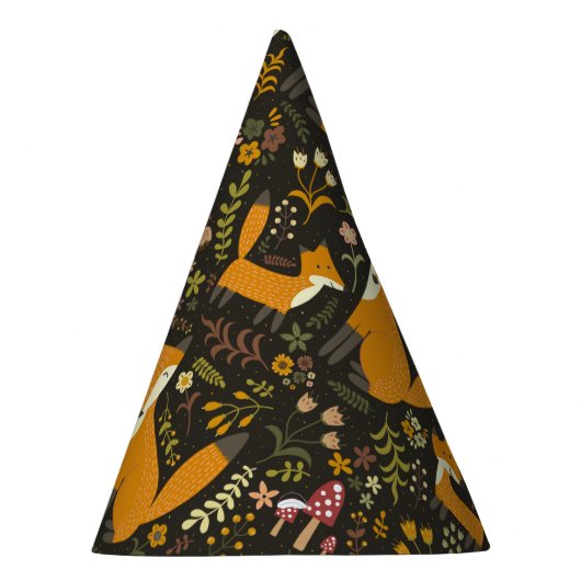 Cute Woodland Fox Pattern Feesthoedjes (Rechts)