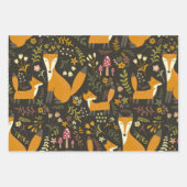 Cute Woodland Fox Pattern Inpakpapier Vel (Voorkant 3)