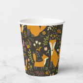 Cute Woodland Fox Pattern Papieren Bekers (Achterkant)