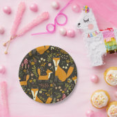 Cute Woodland Fox Pattern Papieren Bordje (Feest)