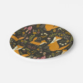 Cute Woodland Fox Pattern Papieren Bordje (Gekanteld)