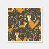 Cute Woodland Fox Pattern Servet (Voorkant)