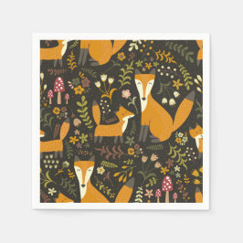 Cute Woodland Fox Pattern Servet