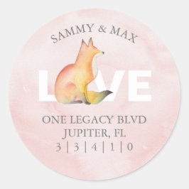 Cute Woodland Fox Return Address Envelope Seal Ronde Sticker