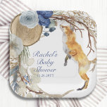 Cute Woodland Fox Waterverf Floral Baby shower Papieren Bordje<br><div class="desc">Cute Bohemian Woodland Fox Waterverf Floral Baby shower Paper Party Borden bevat een vos omringd door Boho veren en bloemen. Personaliseer door de tekst in de verstrekte tekstvakjes uit te geven. Ontworpen door ©Evco Studio www.zazzle.com/store/evcostudio</div>