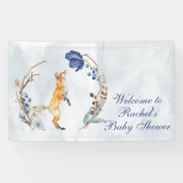 Cute Woodland Fox Waterverf Floral Baby shower Spandoek
