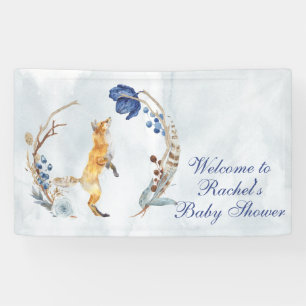 Cute Woodland Fox Waterverf Floral Baby shower Spandoek