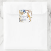 Cute Woodland Fox Waterverf Floral Baby shower Vierkante Sticker (Tas)