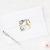 Cute Woodland Fox Waterverf Floral Baby shower Vierkante Sticker (Envelop)