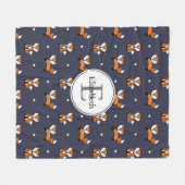 Cute Woodland Foxes Polka Dots Personalized Fleece Deken (Voorkant (Horizontaal))